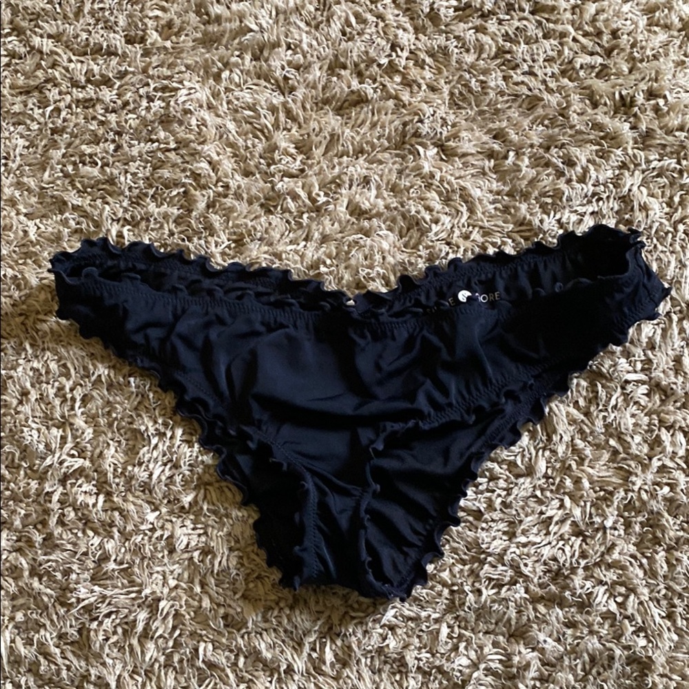 Black Ruffled Bikini Bottoms